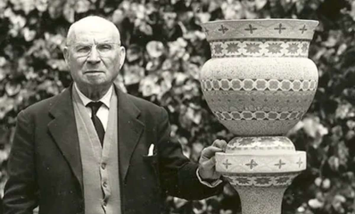 Jean Gerbino  Vallauris (46cm) Grand Vase Céramique Art Déco Technique Mosaïque Nériage 1930s-photo-8